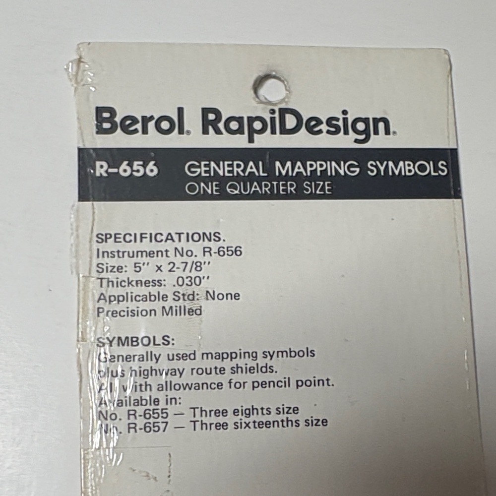 Berol RapiDesign Mapping Symbols Template R-656 - Picture 4 of 4